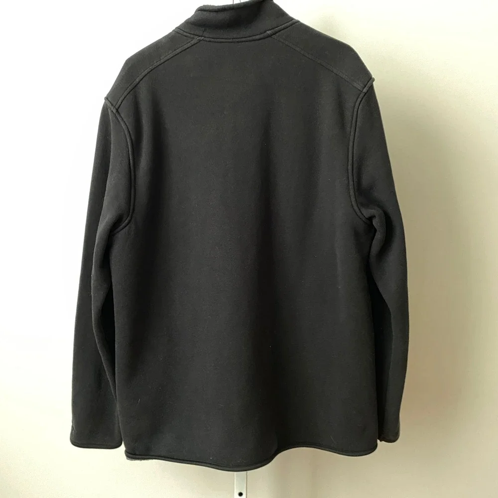 GH Bass & Co sz L Mens Black Full Zip Fleece Lined Jacket Sherpa Collar Outddoor